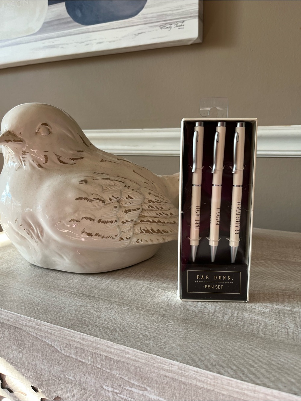 Rae Dunn White Trio Ballpoint Pen Set